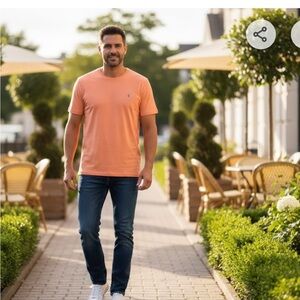 Jared Lang Vibrant Orange Short Sleeve Tee